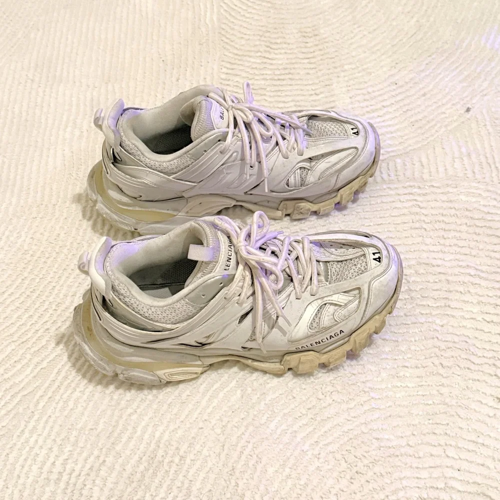 Balenciaga Off-White/Taupe Track Runner Sneakers - Picture 2 of 4
